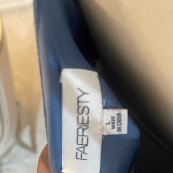 FEARIESTY Formal Blue Shimmer Dress Size L NWOT - Picture 2 of 5